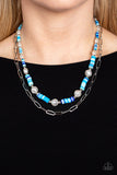 Tidal Trendsetter Blue ~ Paparazzi Necklace - Glitzygals5dollarbling Paparazzi Boutique 