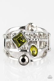 Paparazzi Urban Meditation Green Ring - Glitzygals5dollarbling Paparazzi Boutique 