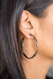 Paparazzi Plot Twist Black Hoop Earrings - Glitzygals5dollarbling Paparazzi Boutique 