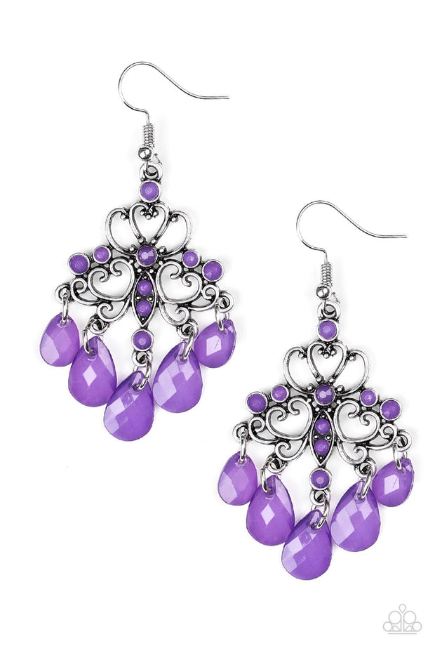 Paparazzi “Dip It Glow” Purple Earrings - Glitzygals5dollarbling Paparazzi Boutique 