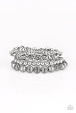 Paparazzi Rose Garden Gala - Silver Stretch Bracelets - Glitzygals5dollarbling Paparazzi Boutique 