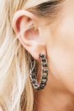 Paparazzi Breaking Chains Black Hoop Earrings Fashion Fix Exclusive Gunmetal - Glitzygals5dollarbling Paparazzi Boutique 