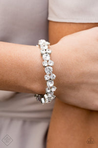 Paparazzi Here Comes The BRIBE White Fashion Fix Exclusive Bracelet - Glitzygals5dollarbling Paparazzi Boutique 