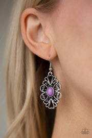 Paparazzi Over The POP - Purple Bead - Silver Earrings - Glitzygals5dollarbling Paparazzi Boutique 