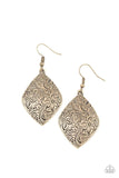 Paparazzi Earring ~ Flauntable Florals - Brass - Glitzygals5dollarbling Paparazzi Boutique 