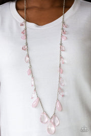Paparazzi GLOW And Steady Wins The Race - Pink - Necklace and matching Earrings - Glitzygals5dollarbling Paparazzi Boutique 