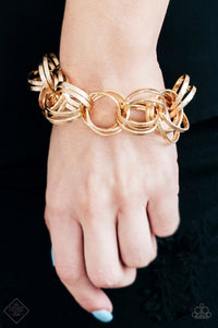 Paparazzi Statement Shimmer Gold Bracelet Fashion Fix Exclusive - Glitzygals5dollarbling Paparazzi Boutique 