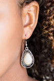 Paparazzi Abstract Anthropology White Stone Earrings - Glitzygals5dollarbling Paparazzi Boutique 