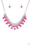 Paparazzi Friday Night Fringe - Pink Bead - Silver Necklace and matching Earrings - Glitzygals5dollarbling Paparazzi Boutique 