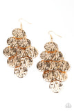 Paparazzi Uptown Edge - GOLD - Embossed Rippling Discs - Earrings - Glitzygals5dollarbling Paparazzi Boutique 