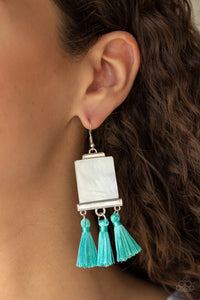 Paparazzi Tassel Retreat Blue Fringe Earrings - Glitzygals5dollarbling Paparazzi Boutique 