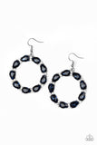 Ring Around the Rhinestones Blue Earrings - Glitzygals5dollarbling Paparazzi Boutique 