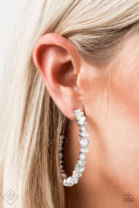 Paparazzi Can I Have Your Attention? - White Earrings Fashion Fix Exclusive - Glitzygals5dollarbling Paparazzi Boutique 