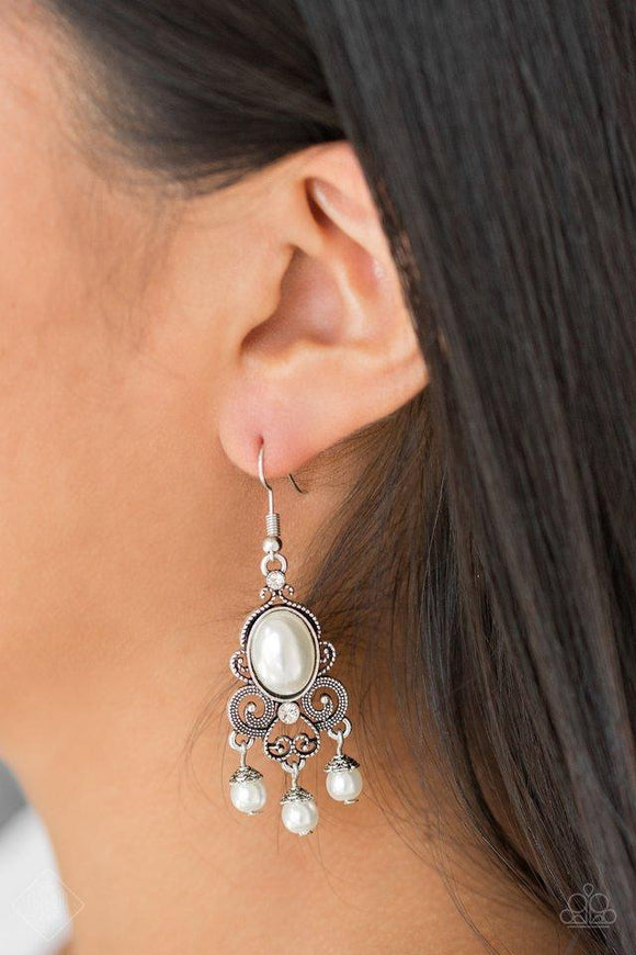 Paparazzi Earring ~ I Better Get GLOWING - White - Glitzygals5dollarbling Paparazzi Boutique 