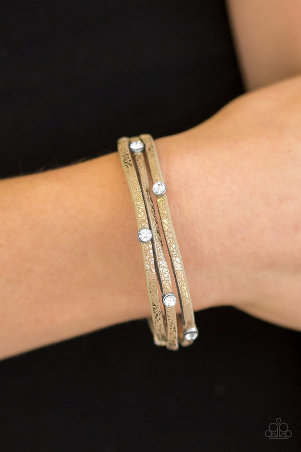Paparazzi Drop A Shine Brown Urban Bracelet - Glitzygals5dollarbling Paparazzi Boutique 