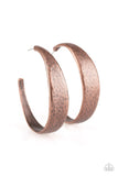Paparazzi HOOP and Holler - Copper - Hammered Shimmery Textures - Thick Hoop Earrings - Glitzygals5dollarbling Paparazzi Boutique 