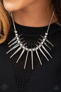 Paparazzi Fully Charged - Silver Necklace - Trend Blend / Fashion Fix Exclusive - December 2020 - Glitzygals5dollarbling Paparazzi Boutique 