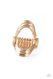 Paparazzi Keep An Open Mind - Gold - Rippling Bars - Ring - Glitzygals5dollarbling Paparazzi Boutique 