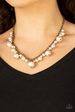 Uptown Pearls - brass - Paparazzi necklace - Glitzygals5dollarbling Paparazzi Boutique 