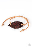 Paparazzi Forest Forager - Brown - Leather Leaf Bracelet - Glitzygals5dollarbling Paparazzi Boutique 