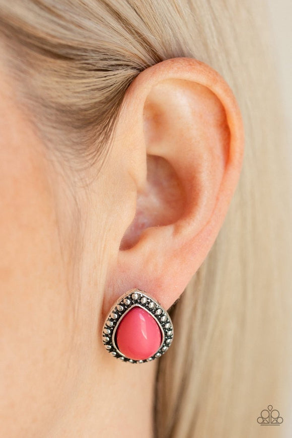 Paparazzi Boldly Beaded - Pink - Teardrop Post Earrings - Glitzygals5dollarbling Paparazzi Boutique 