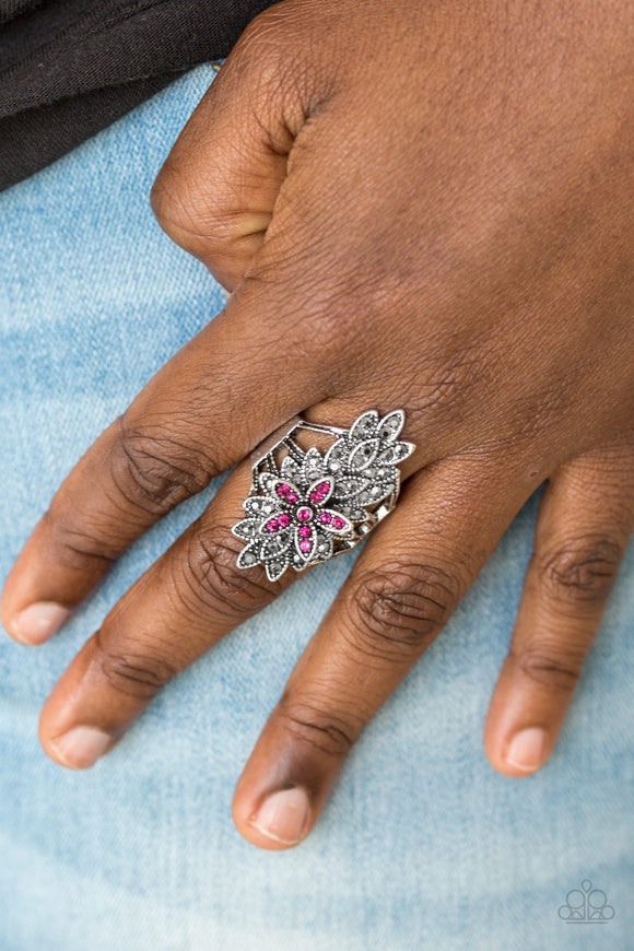 Paparazzi Formal Floral - Pink Ring - Glitzygals5dollarbling Paparazzi Boutique 