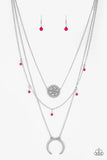 Paparazzi Lunar Lotus - Pink - Necklace & Earrings - Glitzygals5dollarbling Paparazzi Boutique 