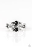 Paparazzi Give It Your ZEST - Black Beads - Silver Ring - Glitzygals5dollarbling Paparazzi Boutique 