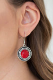 Natural-Born Nomad - red - Paparazzi earrings - Glitzygals5dollarbling Paparazzi Boutique 