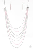 Paparazzi Radical Rainbows - Pink - Silver Chains - Necklace & Earrings - Glitzygals5dollarbling Paparazzi Boutique 