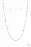 Showroom Shimmer - White - Necklace and matching Earrings - Glitzygals5dollarbling Paparazzi Boutique 