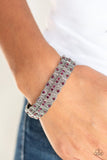 Paparazzi Modern Magnificence - Purple Rhinestones - Silver Stretchy Band Bracelet - Glitzygals5dollarbling Paparazzi Boutique 