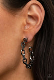 Stronger Together - Black Hoop Earrings - Glitzygals5dollarbling Paparazzi Boutique 