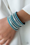 Paparazzi All Hustle and Hairspray - Blue Bracelet - Glitzygals5dollarbling Paparazzi Boutique 