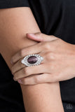 Paparazzi Riviera Royalty - Purple Moonstone - White Rhinestones - Silver Ring - Glitzygals5dollarbling Paparazzi Boutique 