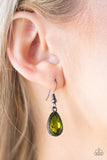 Paparazzi So Sorority - Green Teardrop Gem - Necklace and matching Earrings - Glitzygals5dollarbling Paparazzi Boutique 