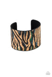 Paparazzi Show Your True Stripes Blue Cork Cuff Bracelet - Glitzygals5dollarbling Paparazzi Boutique 