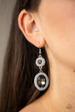 Paparazzi Let It BEDAZZLE - Silver Smoky Gems - White Rhinestones - Earrings - Glitzygals5dollarbling Paparazzi Boutique 