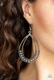 Paparazzi Glitz Fit - Silver - Hematite Rhinestones - Silver Teardrop Earrings - Glitzygals5dollarbling Paparazzi Boutique 