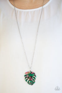 Paparazzi Prismatic Palms - Green - Acrylic Leaf Pendant - Necklace & Earrings - Glitzygals5dollarbling Paparazzi Boutique 