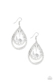 Paparazzi Famous - White Teardrop Gem - Rhinestones - Gorgeous Earrings! - Life of the Party Exclusive November 2019 - Glitzygals5dollarbling Paparazzi Boutique 