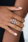 Paparazzi River Rock Rhythm - Copper - White Stone - Ornate Ring - Glitzygals5dollarbling Paparazzi Boutique 