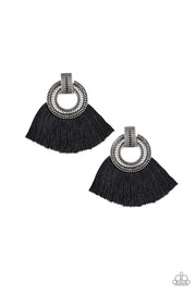 Paparazzi I Am Spartacus Black Fringe Earrings - Glitzygals5dollarbling Paparazzi Boutique 