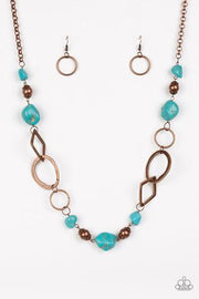 Paparazzi That’s TERRA-ific! Copper Blue Necklace - Glitzygals5dollarbling Paparazzi Boutique 