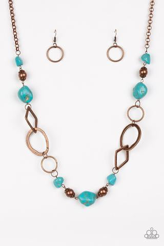Paparazzi That’s TERRA-ific! Copper Blue Necklace - Glitzygals5dollarbling Paparazzi Boutique 