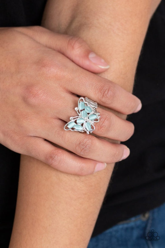 Flutter Flair - blue - Paparazzi ring - Glitzygals5dollarbling Paparazzi Boutique 