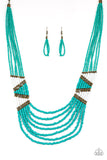 Paparazzi Kickin it Outback-blue Seed Bead Necklace - Glitzygals5dollarbling Paparazzi Boutique 