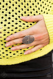 Paparazzi Center Target - Silver - Hammered Antiqued Ring - Fashion Fix Exclusive February 2020 - Glitzygals5dollarbling Paparazzi Boutique 