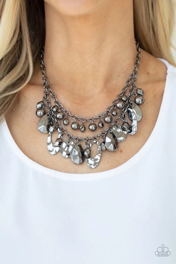 Paparazzi Necklace ~ Extra Exhilarating - Black - Glitzygals5dollarbling Paparazzi Boutique 