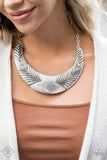Paparazzi Geographic Goddess Silver - Hammered Necklace - Fashion Fix Exclusive December 2019 - Glitzygals5dollarbling Paparazzi Boutique 